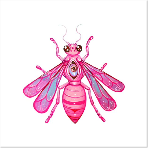 Pink Bee Wall Art by Bethaliceart